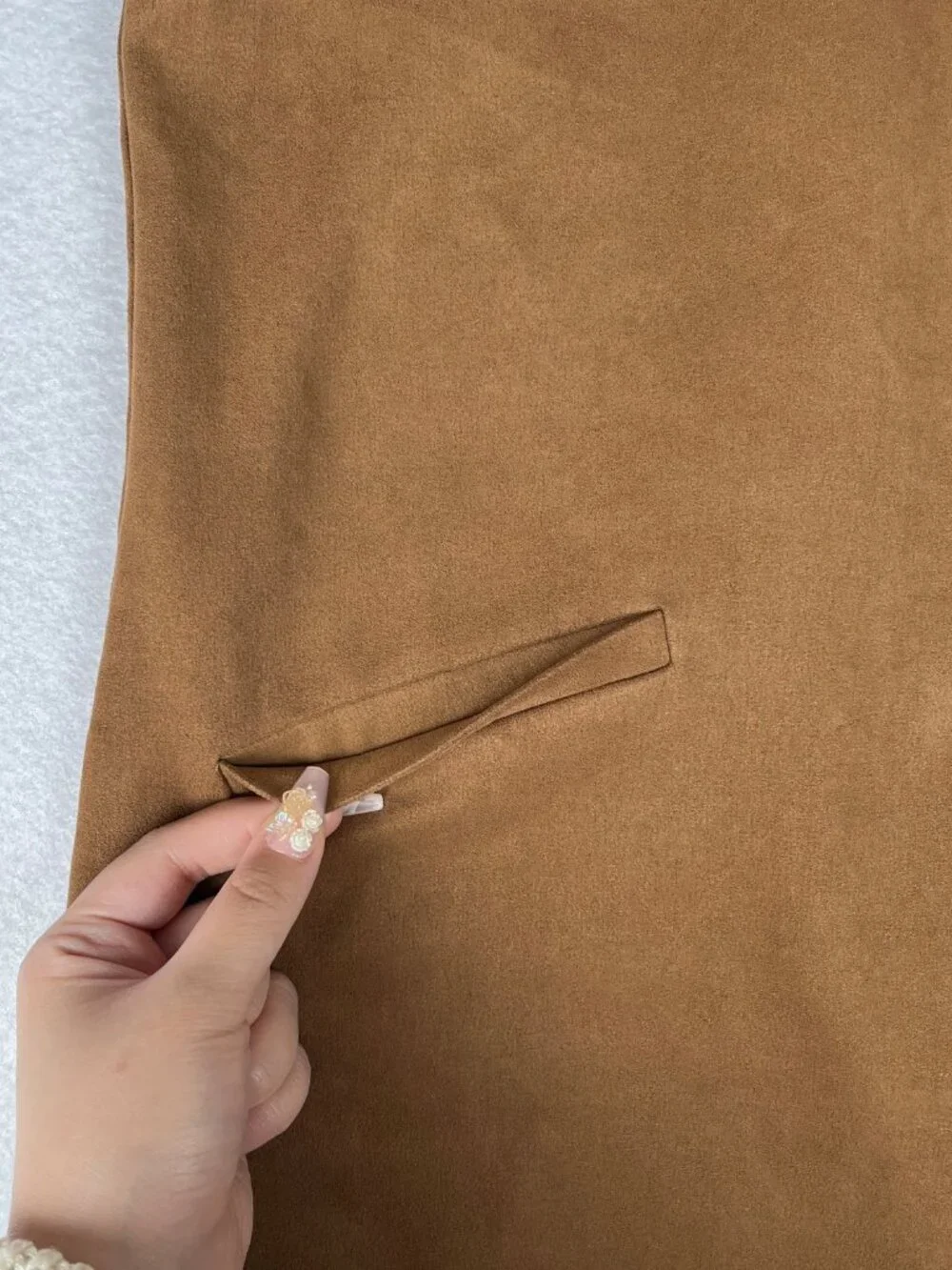 WAYF Fox Catcher Faux Suede Dress Women's S Tan Mini Shift Autumn Party Bohemian